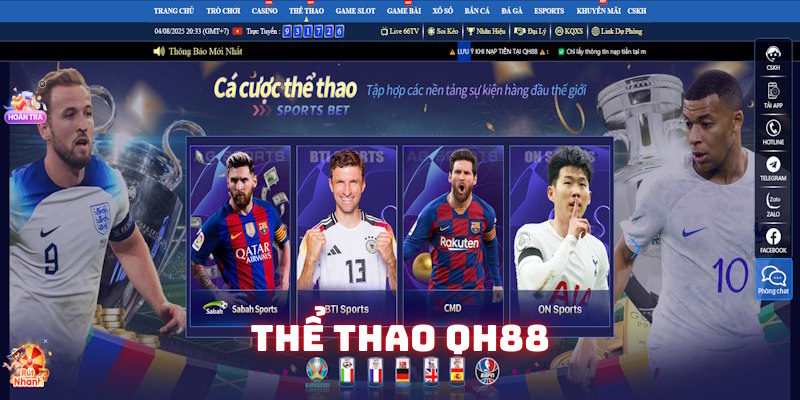 Chơi thể thao QH88 đa dạng loại hình